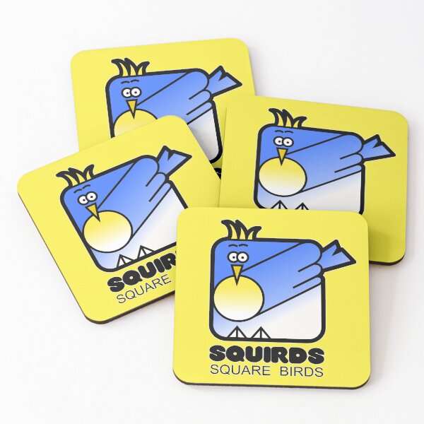 Item preview, Fun Graphic Square Bird Blue Jay Squirds Lemon Yellow designed and sold by Quooki.