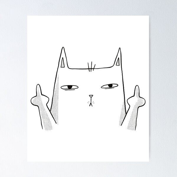 Middle Finger Cat Sticker, Gifts for Cat Lovers – Snarky Pants Studios