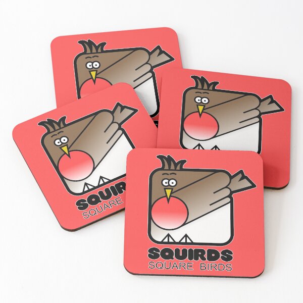 Item preview, Fun Graphic Retro Square Bird Red Robin Squirds designed and sold by Quooki.