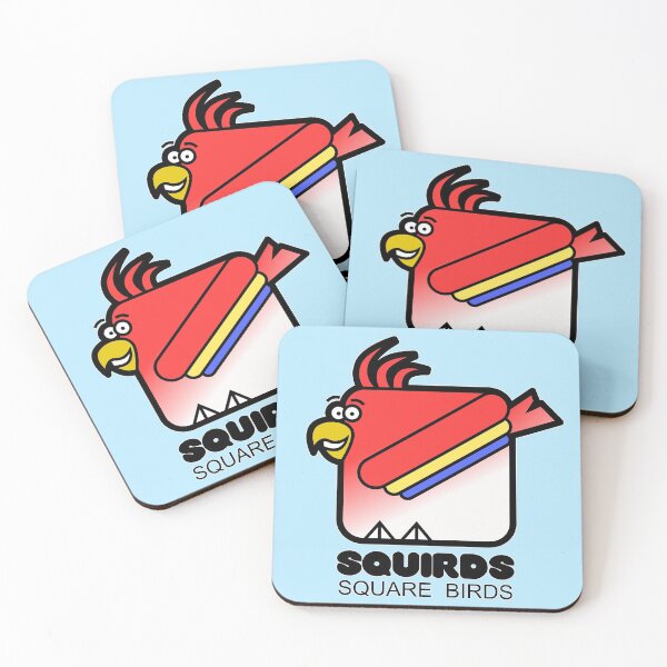 Item preview, Square Bird Parrot Retro Minimalist Squirds Blue designed and sold by Quooki.