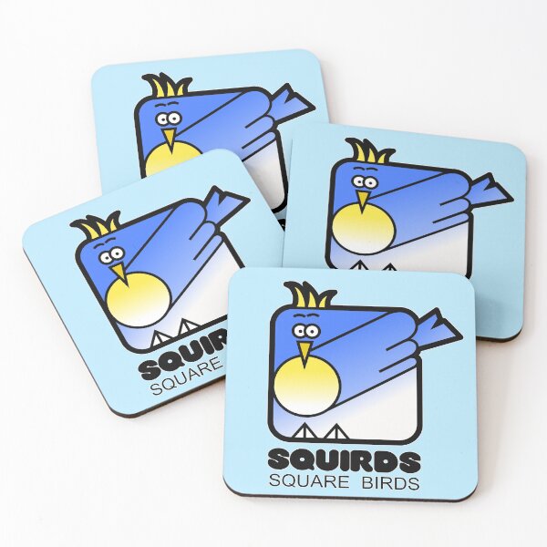Item preview, Retro Minimalist Square Bird Blue Jay Squirds Blue designed and sold by Quooki.