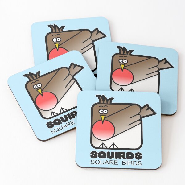 Item preview, Retro Minimalist Square Bird Red Robin Squirds Blue designed and sold by Quooki.