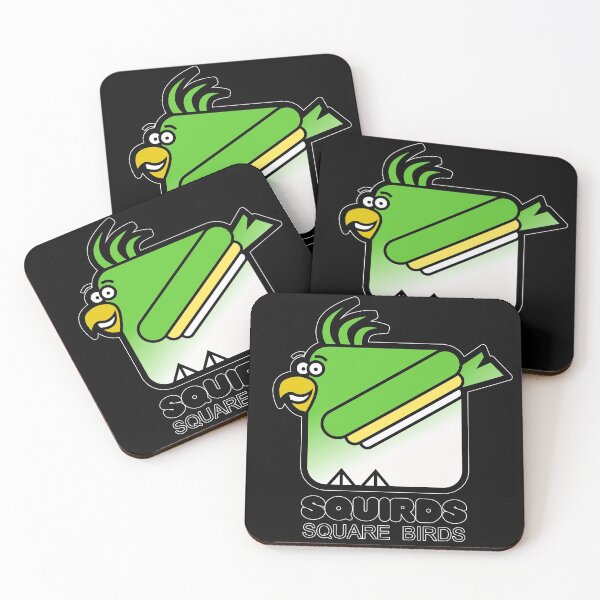Item preview, Square Bird Parakeet Retro Minimalist Squirds Black designed and sold by Quooki.