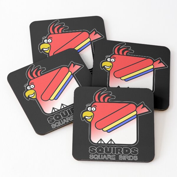Item preview, Square Bird Parrot Retro Minimalist Squirds Black designed and sold by Quooki.