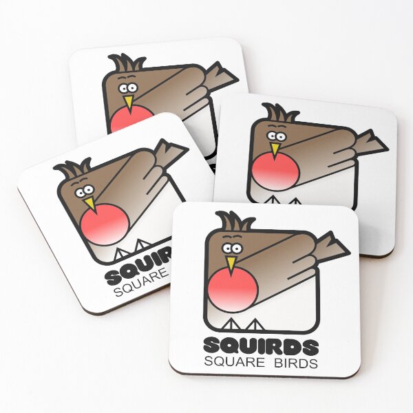 Item preview, Retro Minimalist Square Bird Red Robin Squirds designed and sold by Quooki.