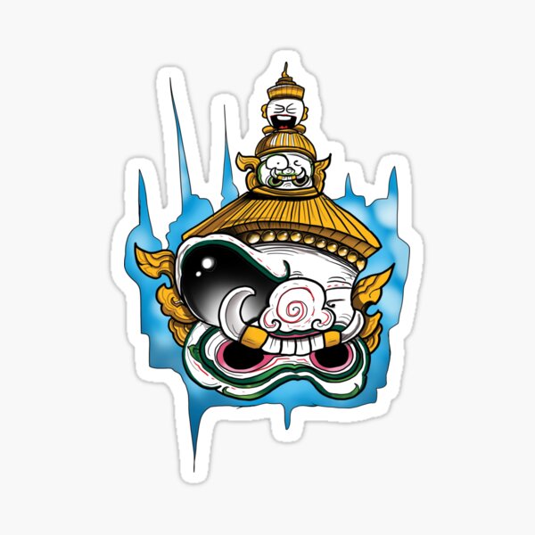 Thai Demon White Sticker