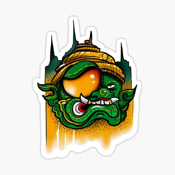 Thai demon Green Sticker