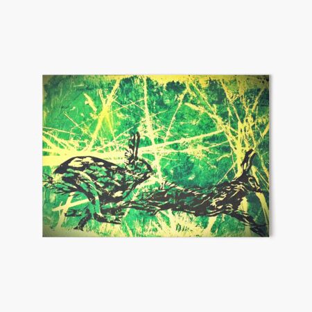 relief print the "Ghost Hares" Art Board Print