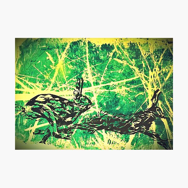 relief print the "Ghost Hares" Photographic Print