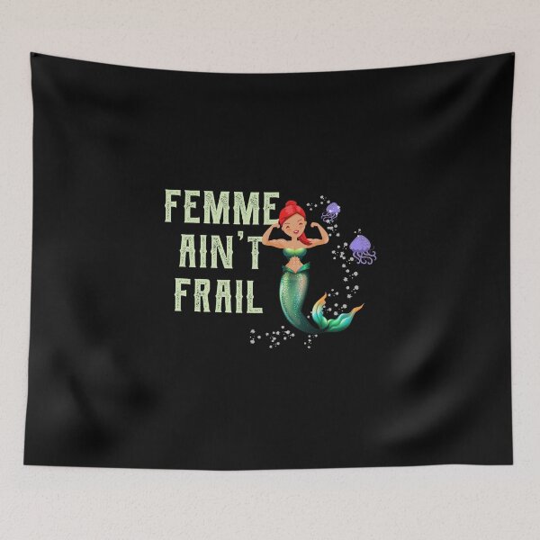 Item preview, Femme Ain't Frail - Strong Female Feminist Mermaid designed and sold by PrintPress.