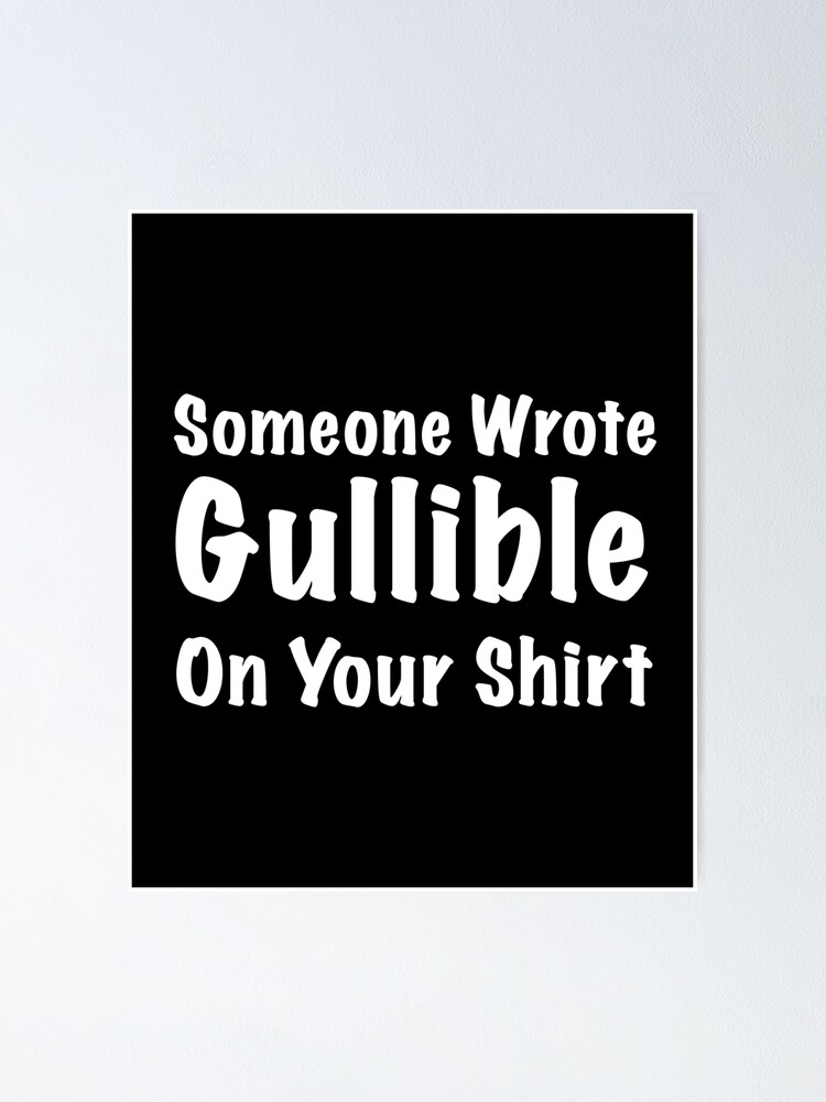  Look It Says Gullible On the Ceiling Funny Joke Tote Bag :  Clothing, Shoes & Jewelry