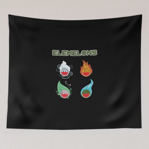 Item preview, The Elemelons - Fire Water Earth Air Melon Funny Elements designed and sold by PrintPress.