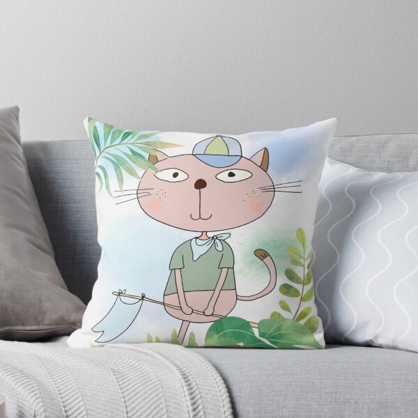 Item preview, Cute Cartoon Animals Hiking Safari Cat designed and sold by peacockcards.