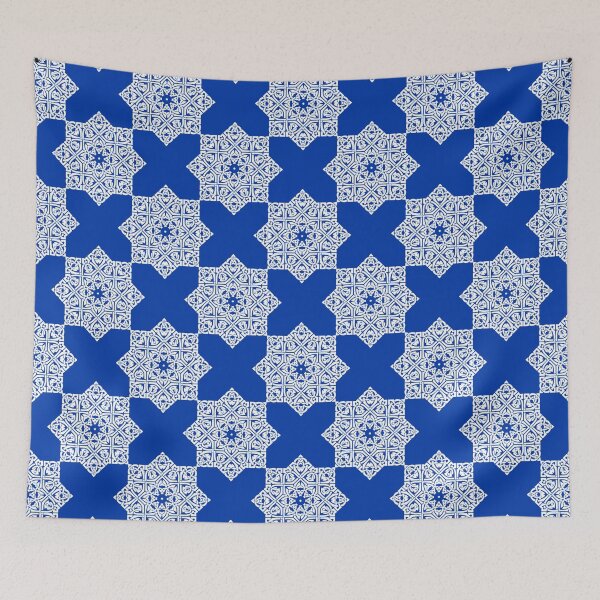 Item preview, Eastern white and royal azure pattern designed and sold by fowons.
