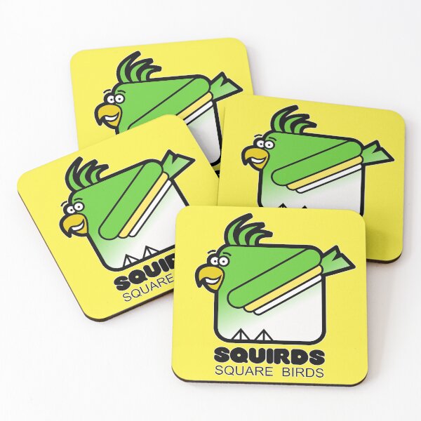 Item preview, Fun Graphic Retro Square Bird Parakeet Squirds Lemon Yellow designed and sold by Quooki.