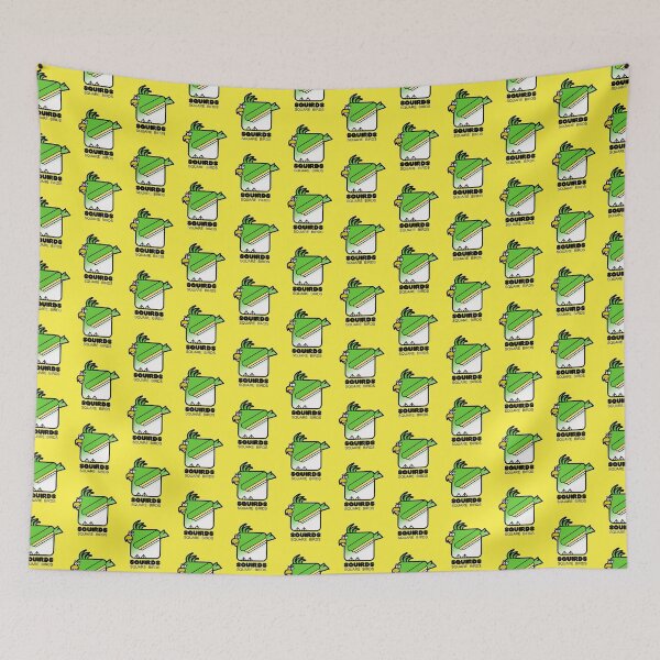 Item preview, Fun Graphic Retro Square Bird Parakeet Squirds Lemon Yellow designed and sold by Quooki.