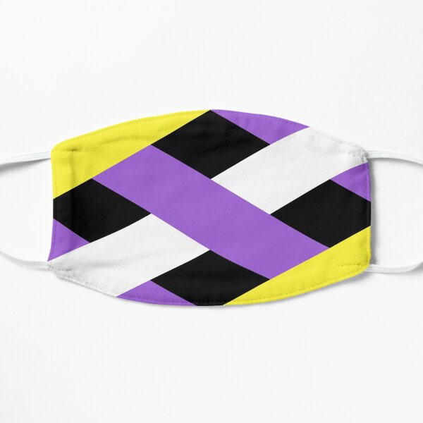 Stealth Nonbinary Pride Art Lattice Print Flat Mask