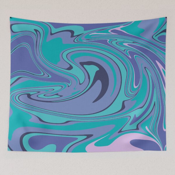 Item preview, blue, purple and pink paint swirl marbling mixed designed and sold by The Red Shop.