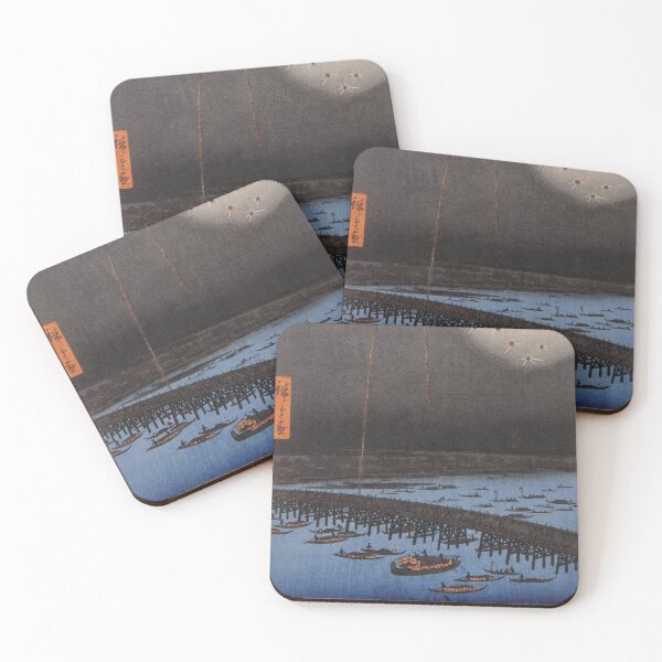 Item preview, Fireworks at Ryogoku Vintage Ukiyo-e Japanese Art designed and sold by VintageArchive.