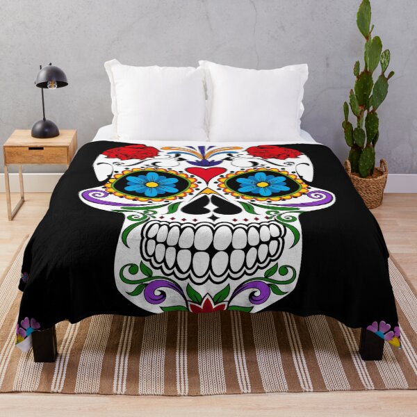 Item preview, Sugar Skull Day Of The Dead Floral Skull designed and sold by WallArt01.