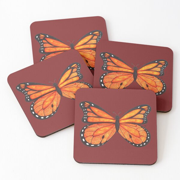 Item preview, Red and Orange Monarch Butterfly with Artistic Bohemian Filigree designed and sold by SteamParliament.