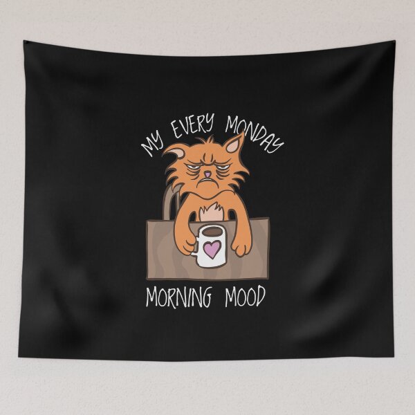 Item preview, Cat Monday Mood Monday Vibe Drinking Coffee designed and sold by Ofca.