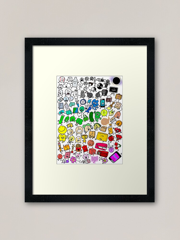 BFDI All Characters (Transparent) | Art Board Print