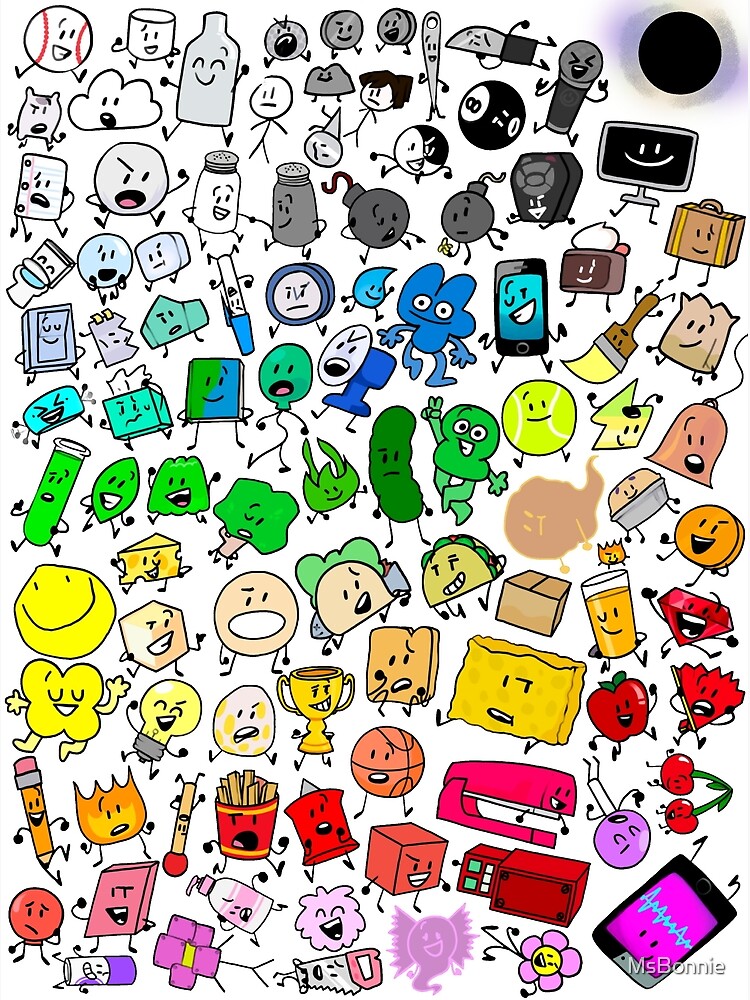 BFDI Inanimate Insanity All Characters (Transparent) Premium Matte ...