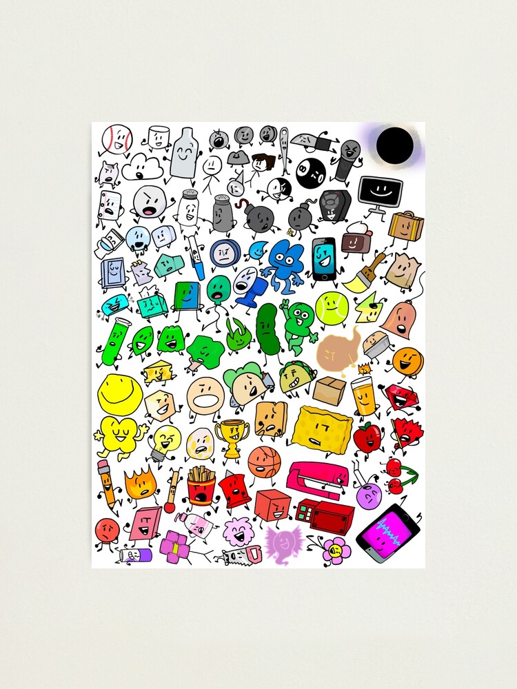 BFDI All Characters (Rainbow) | Art Print