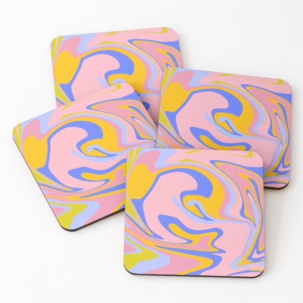 Item preview, blue, yellow, purple and pink paint swirl marbling designed and sold by The Red Shop.