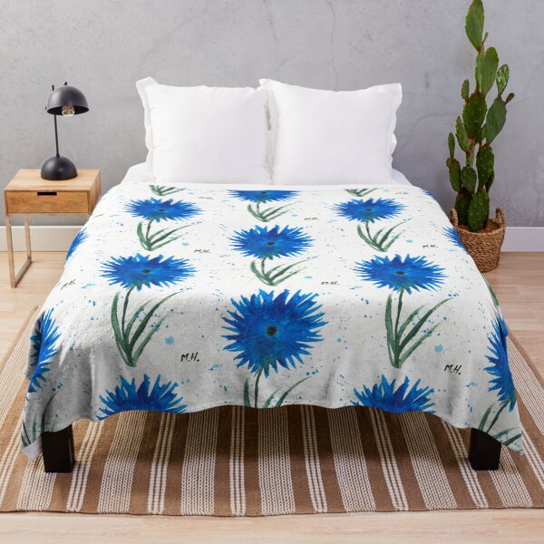 Artikelvorschau, Blaue Blumen Aquarellmalerei entworfen und verkauft von Artbymonika.