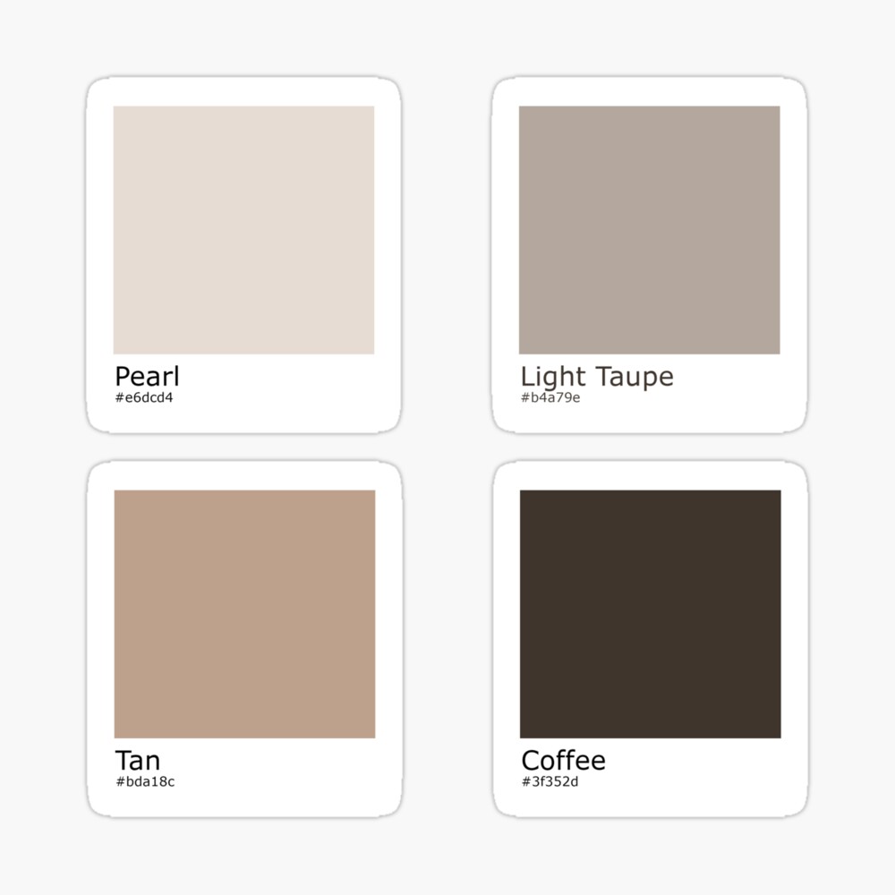 Neutral brown color palette color swatch  Canvas Print for Sale