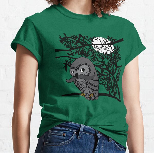Owl with Mustache Classic T-Shirt