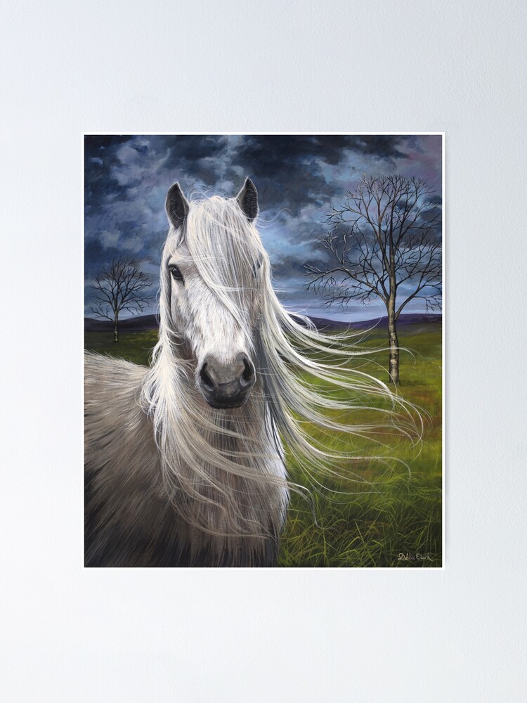  Grass Horse White Pony Cute Canvas Poster Bedroom