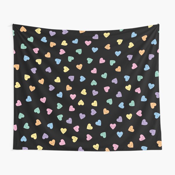 Kawaii Pastel Goth Candy Hearts Tapestry