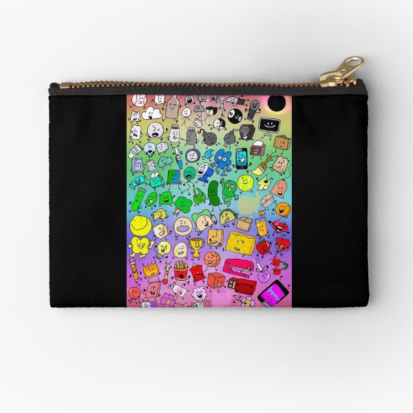 BFDI Inanimate Insanity All Characters (Rainbow) Zipper Pouch