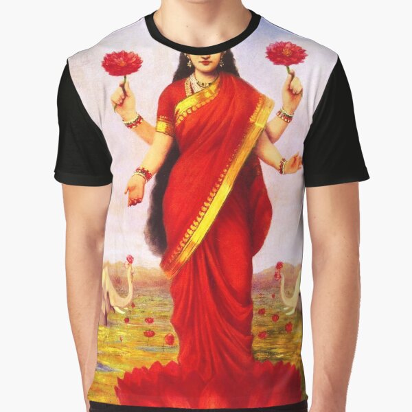 Lakshmi Kamala Devi Lotus Hindu Goddess Graphic T-Shirt