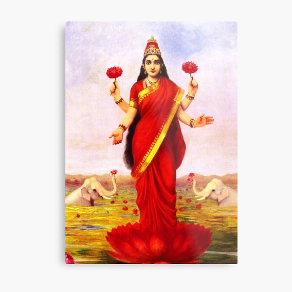 Lakshmi Kamala Devi Lotus Hindu Goddess Metal Print