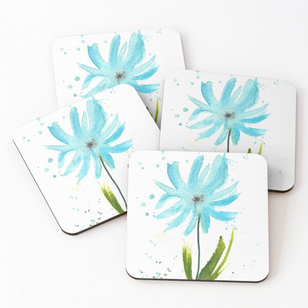 Item preview, Girly Blue flowers watercolor painting  designed and sold by Monika Howarth.