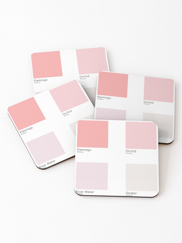 pink aesthetic color palette color swatch Coasters (Set of 4)
