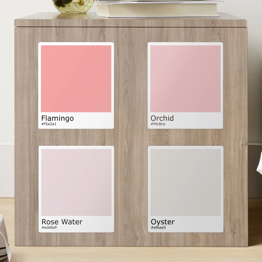 pink aesthetic color palette color swatch  Sticker for Sale by