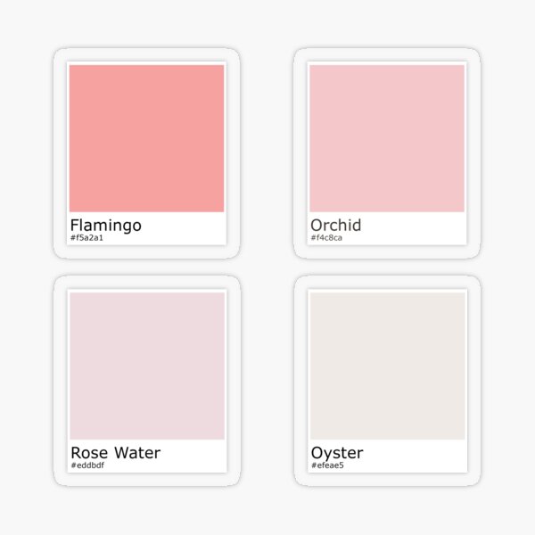 pink aesthetic color palette color swatch  Poster for Sale by