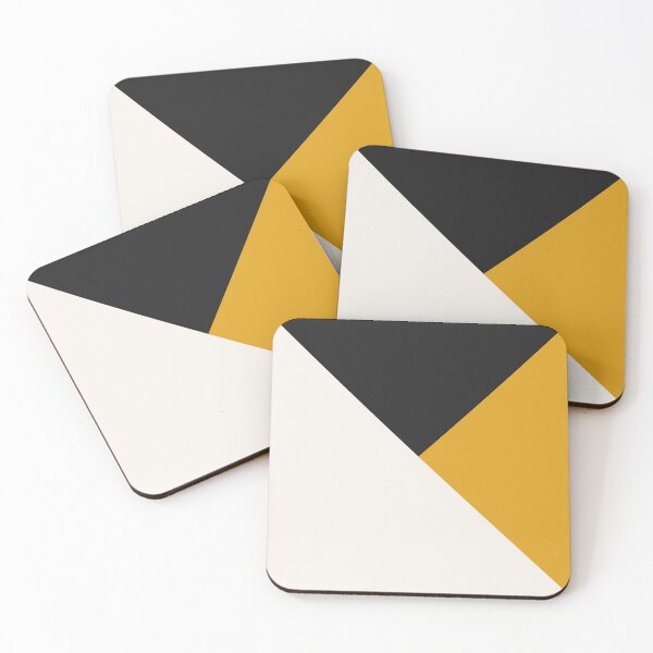 Item preview, Tricolor Geometry Charcoal Yellow designed and sold by La Chic.