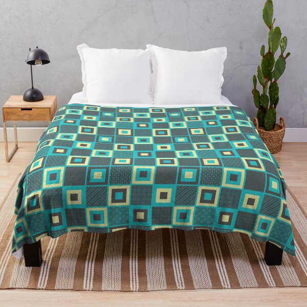 Item preview, Yellow gray and blue Faux Patchwork designed and sold by PatternLady.