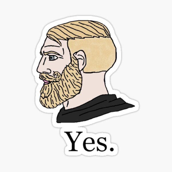 Chad Meme Face Sticker for Sale by EtherSales