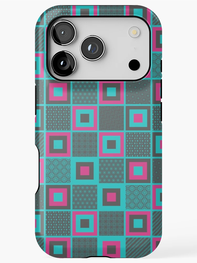 Thumbnail 1 of 4, iPhone Case, faux patchwork designed and sold by PatternLady.