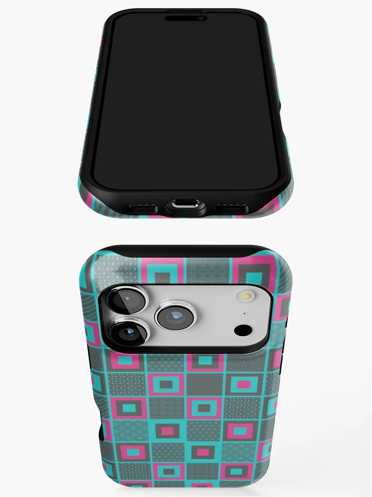 Thumbnail 3 of 4, iPhone Case, faux patchwork designed and sold by PatternLady.
