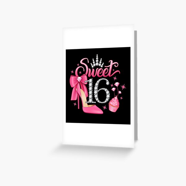 16th Birthday Sweet 16 Girls Greeting Card By Iclipart Redbubble