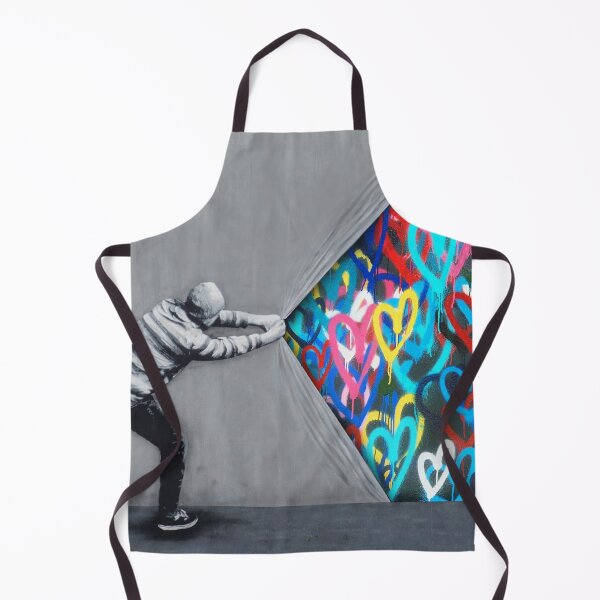 Item preview, Behind The Curtain Graffiti Hearts Spray Paint Art designed and sold by WE-ARE-BANKSY.