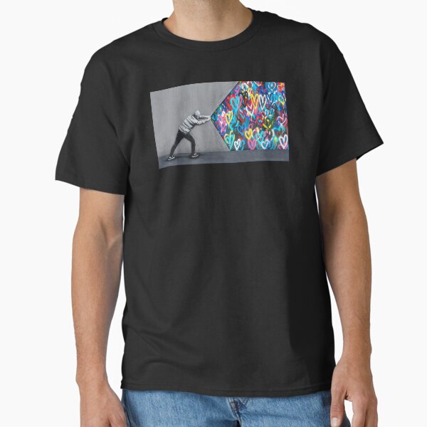 Item preview, Behind The Curtain Graffiti Hearts Spray Paint Art designed and sold by WE-ARE-BANKSY.